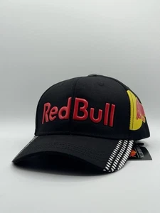 Red Bull Racing Black F1 Hat Big Bull Bold Logo Snapback - Picture 1 of 7
