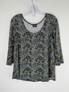 Salaam Oberteil Damen Größe Small Mehrfarbig Blau Pullover Blumenmuster 3/4 Arm - Bild 1 von 10