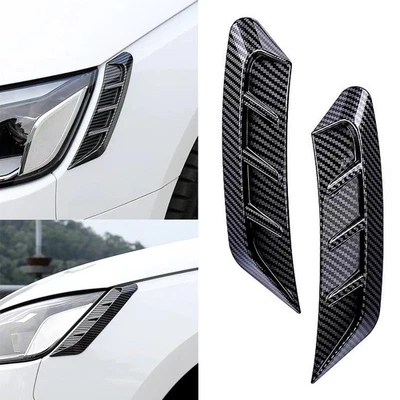 Carbon Fiber Style Soft PVC Side Fender Air Vent Wing Cover Trim For Audi A4 A5 - Image 1 of 4