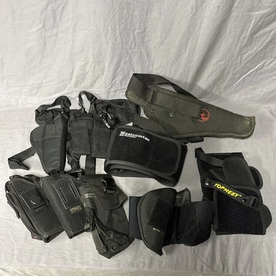 Lot Of 8 Assorted Holsters Ace Case Bulldog Mostcomtac Bob Allen Etc - Image 1 of 4