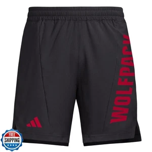 adidas Men's Designed for Training Woven NCAA Shorts, Black/Team Power Red/No - Picture 1 of 3