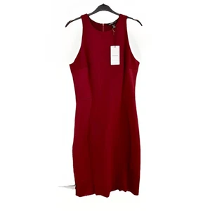 BNWT Red Burgundy MANGO Pencil Dress NEW Size M Sleeveless Womens Outfit - Picture 1 of 12
