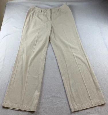 Pantalones J Jill Sand Crema Pierna Ancha Mujer Talla 12 Bambú Algodón Tencel Nuevos con Etiquetas Foto 1 de 4