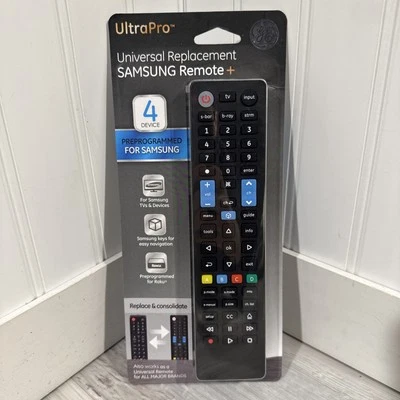GE Ultra Pro Universal 4 Device Replacement TV Remote Samsung Preprogrammed - Image 1 of 3