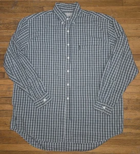 VTG Abercrombie & Fitch Shirt Mens L Green Blue Plaid Button Up The Big Shirt - Picture 1 of 5