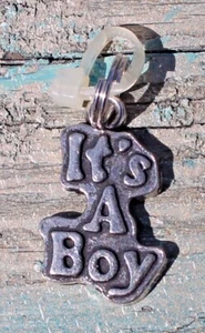 It's a Boy Bracelet Necklace Charm Dangle Silvertone 1” FREE SHIP! - Picture 1 of 2