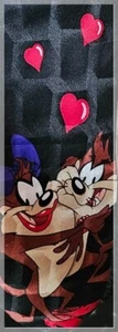 LOONEY TUNES TASMANIAN DEVIL LOVE HEART NECKTIE - Picture 1 of 3