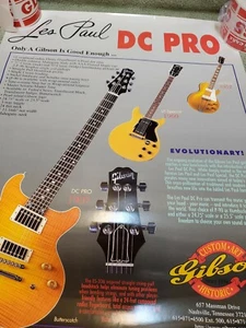 Gibson Les Paul DC PRO CUSTOM ART HISTORIC POSTER NEW OLD STOCK - Picture 1 of 5