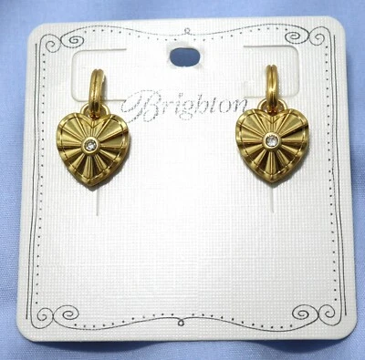 Pendientes Brighton ESPRIT NUEVOS CON ETIQUETAS $58 Cristal Oro Corazón Poste Foto 1 de 3