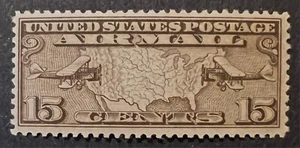 US AIRMAIL C8 15c MINT MOGNH cv $5.25 vf+ - Picture 1 of 2