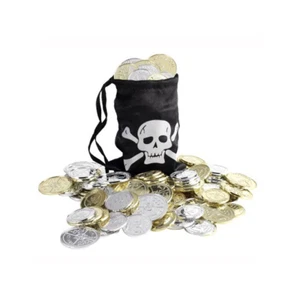 Bolsa de monedas pirata Smiffys monedas de oro tesoro - Imagen 1 de 1