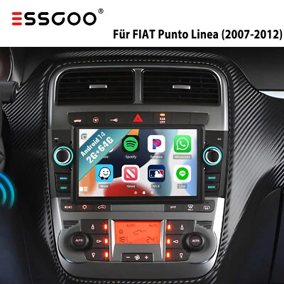 Android 14 Autoradio Carplay Per Fiat Grande Punto Linea 2007-2012 GPS Navi WIFI - Immagine 1 di 4