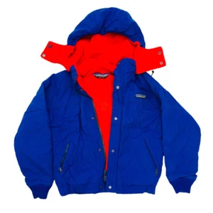 N12-Patagonia, 7/8Y, l/s nylon/fleece snow jacket (7/8 Years,Blue/Red Inner) - Picture 1 of 2