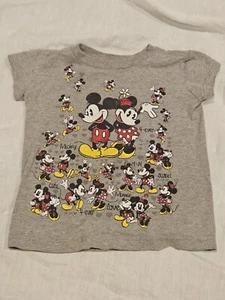 Disney Store  Mikeyc & Minnie Mouse Gray T-shirt  Glitter Girl's Size XXS 2-3 - Picture 1 of 3