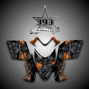 Calcomanía envolvente de gráficos Polaris IQ RMK Shift Dragon 2005-2012 naranja tóxica - Imagen 1 de 1