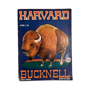 October 3, 1959 Harvard vs. Bucknell Bison Football Sport Program Rare, Good - Picture 1 of 6
