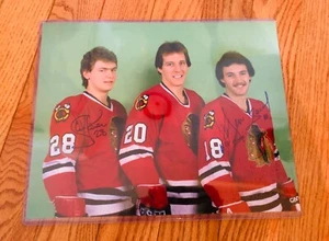 Chicago Blackhawks Steve Larmer and Dennis SAVARD  Signed Auto 11x14 photo  - Picture 1 of 4