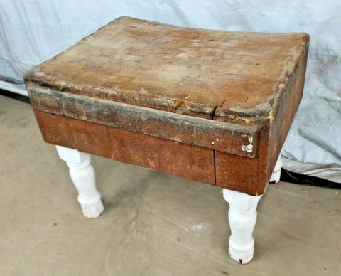 ANTIQUE BEAUTIFUL HUGE BUTCHER BLOCK TABLE KITCHEN ISLAND Cover
