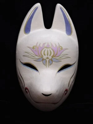 Komendo Full Face Fox Mask KESHI Kitsune Hand Made Painted Japan Party - Image 1 of 4