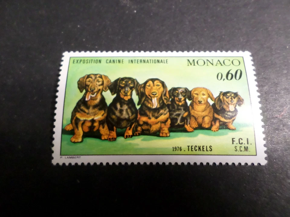 Sello Mónaco 1051 Dachshund, 1976, nuevo, MNH Foto 1 de 1