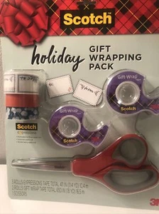 Scotch Holiday Set Gift-Wrap tape, Washi Tape And Multi-Purpose Scissors - Picture 1 of 4