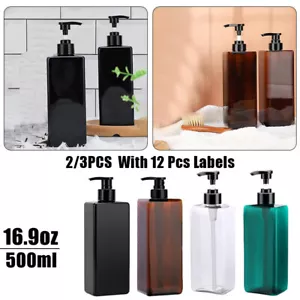500ml Empty Soap Dispenser Body Wash Refillable Bottle Gel Shampoo Conditioner - Picture 1 of 26