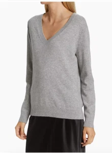 Vince Cashmere Weekend Pullover Plus 2X grau V-Ausschnitt Pullover $ 325 Neu mit Etikett - Bild 1 von 1