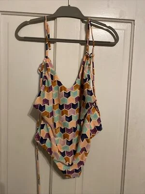 Tori Praver Swimwear Seafoam Geometric Print One Piece Size Large Multicolor - Image 1 of 3