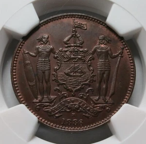BRITISH NORTH BORNEO Malaysia Britain 1 cent 1886 H NGC MS 64 BN Heaton UNC - Picture 1 of 7