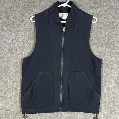 Filson Wool Vest Mens Small Navy Zip Front Made In USA Style 91 Outdoor Mackinaw - Image 1 of 4