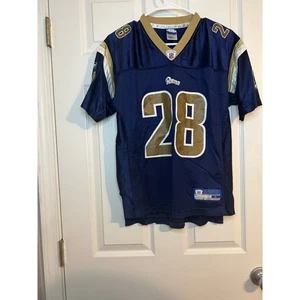 Vintage Reebok On Field St Louis Rams Marshall Faulk Youth Jersey Size L Blue - Picture 1 of 4
