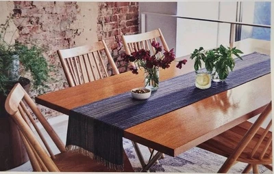 Threshold Table Runner 14 x 108 Blue Stripe Extended Length Target Farmhouse New - Image 1 of 4