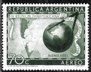 HICK GIRL- MINT ARGENTINA  STAMP    SC#C56   1948  AIRMAIL PAN-AMERICAN     K505 - Picture 1 of 2