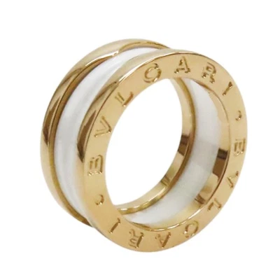 Anillo BVLGARI B.zero1 Dos Bandas Oro Rosa 18J Cerámica Blanca Talla 49 347010 Foto 1 de 4