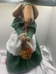 19" Vintage/USA VOLKSKUNST Country Maus Handarbeit Weihnachten Grannycore - Bild 1 von 18