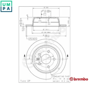 2x BRAKE DISC 08.6968.10 FOR MERCEDES-BENZ V-CLASS VITO/Van/Bus 2.1L 4cyl - Picture 1 of 10