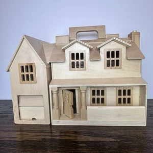 Melissa & Doug Fold & Go Wooden #786 Dollhouse Vintage House w/ 1pc Furniture - Picture 1 of 10
