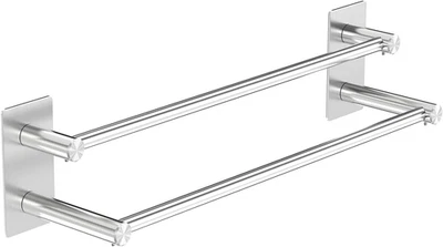 Porta Asciugamani Senza Trapano, Doppio Strato Porta Asciugamani Bagno, Porta As - Immagine 1 di 4