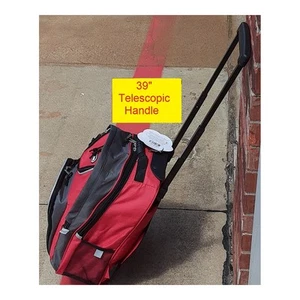 Carry On Backpack Rolling Backpack with Wheels Luggage Travel Bag Red - Picture 1 of 17