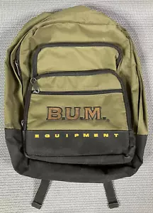 Vintage B.U.M. Equipment BACKPACK Olive Army Green BUM Bag Luggage - Picture 1 of 10