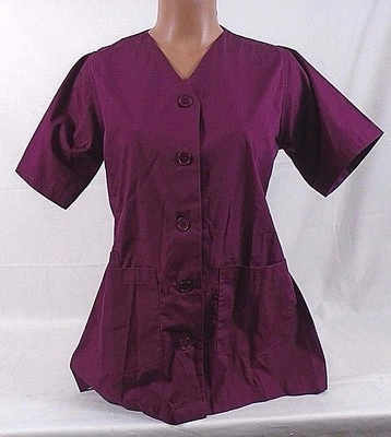 Blusa Médica EWC Manga Corta Cuello en V con Lazo Elástico STVBTDC WI Talla XS Vino 689H Foto 1 de 4