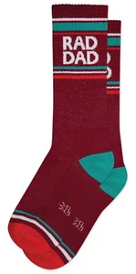 RAD DAD Socks by Gumball Poodle Unisex Ribbed Gym Crew Socks Novelty Gift - Picture 1 of 4