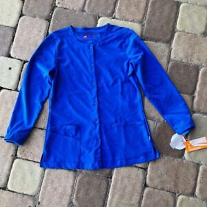 Urbane Ultimate Women's Button Down Scrub Jacket ,Royal, Small, New with tags