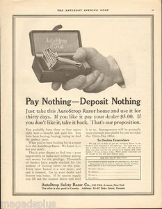 1916 AutoStrop Safety Razor Co. Original Antique Print Ad - Picture 1 of 1
