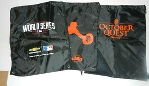 3 SF GIANTS BLACK DRAW STRING BACKPACK 2014 WORLD SERIES - OCTOBER QUEST SGA - Picture 1 of 6