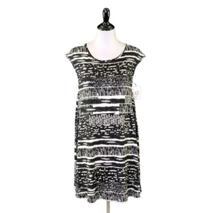 A-Line HAWAII Mini Dress Abstract Black White Knit Size MED NEW $88 - Picture 1 of 13