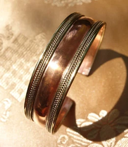 Beautiful Handmade Copper Bracelet with Silver from Nepal - Picture 1 of 2