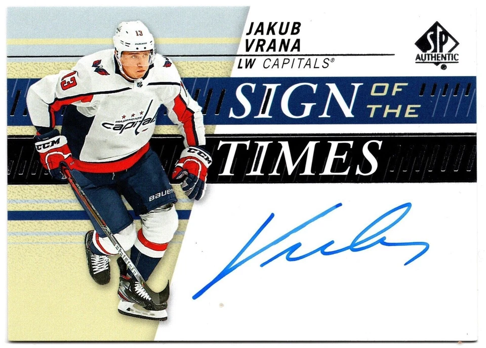2020-21 SP Authentic 2019-20 Sign Of The Times JAKUB VRANA SOTT-JV Capitals Auto - Image 1 of 1
