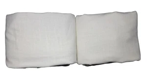 S/2 Pottery Barn Emery Leinen Verdunkelungsvorhänge 50"x108" Elfenbein OB LESEN KEINE HAKEN - Bild 1 von 11