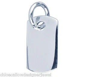 1x 925 kleiner Sterling Silber schwerer massiver Erkennungsmarke Anhänger für Kette Halskette - Bild 1 von 1
